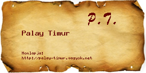 Palay Timur névjegykártya